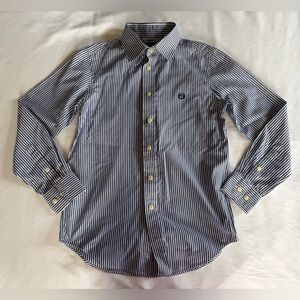 Ralph Lauren Boys Button Down Shirt Size 12 Blue White Stripe School